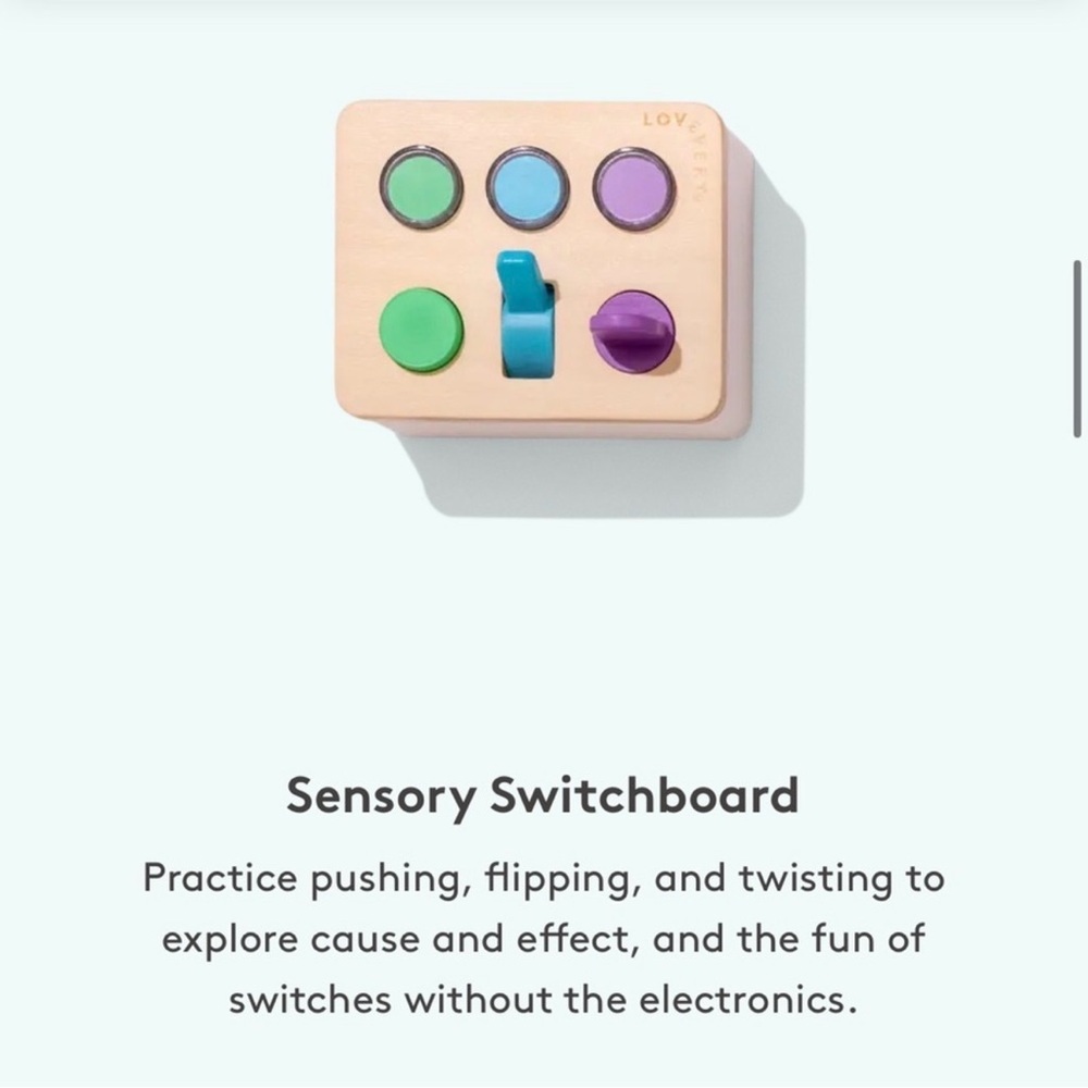 Lovevery Sensory Switchboard Wooden Colorful Montessori Toy